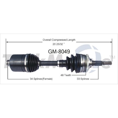 Surtrack Axle Cv Axle Shaft, Gm-8049 GM-8049